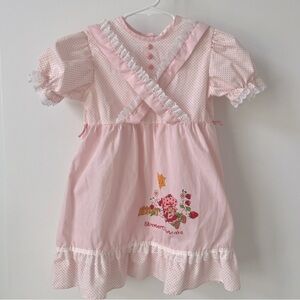 Vintage 1980s Strawberry Shortcake Union Label Prairie Frock Dress